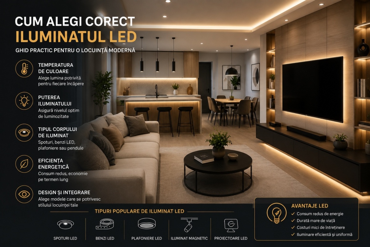 Cum alegi corect iluminatul LED pentru o locuinta moderna